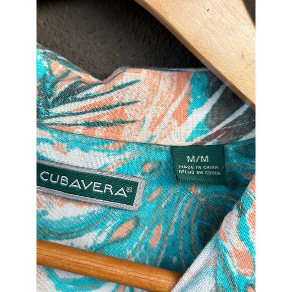 Cabavera Men’s Medium Tropical Print Hawaiian Short Sleeve Button Down Shirt - Picture 6 of 7